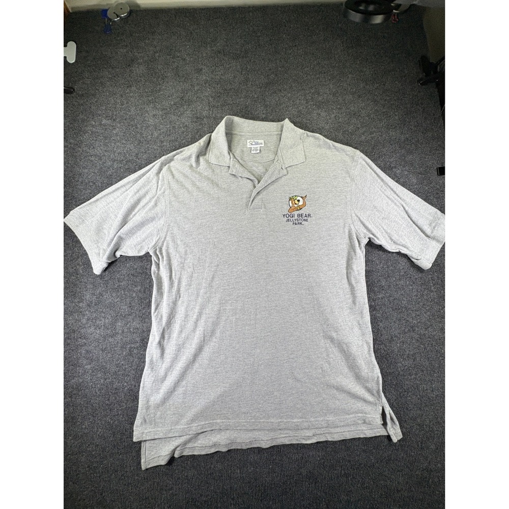 The Cotton Exchange Yogi‎ Bear Jellystone Park Polo Shirt Mens XXL Gray Cotton